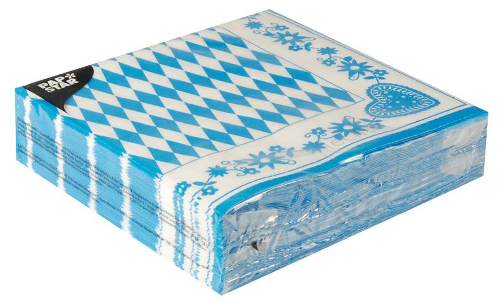 Papstar Serviette Bayrisch Blau 40 x 40cm 50 Stück Obrázek produktu 