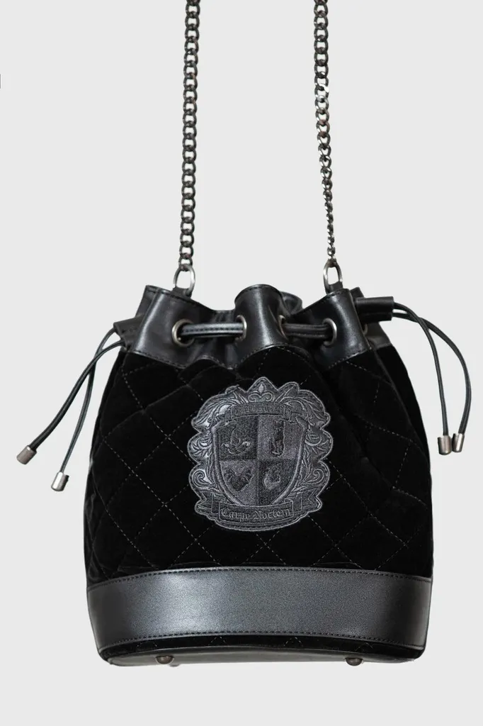 KILLSTAR Borsa a tracolla Ghost Club - Velluto Nero e Patch Ricamata