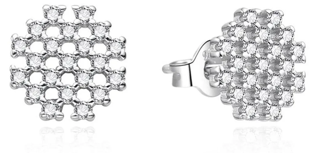 Boucles d'oreilles anti-ternissement zircons brillants AGT-E258PW