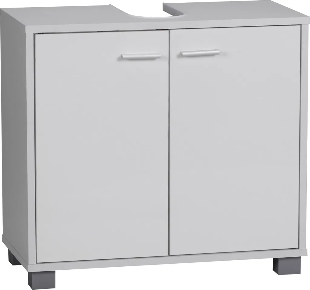 Meuble sous évier pour cacher le siphon blanc 60x55x30 cm 2 portes