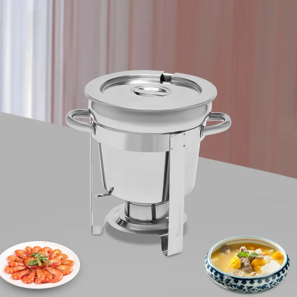 Marmite à soupe électrique 7L en acier inoxydable gris clair robuste - 9