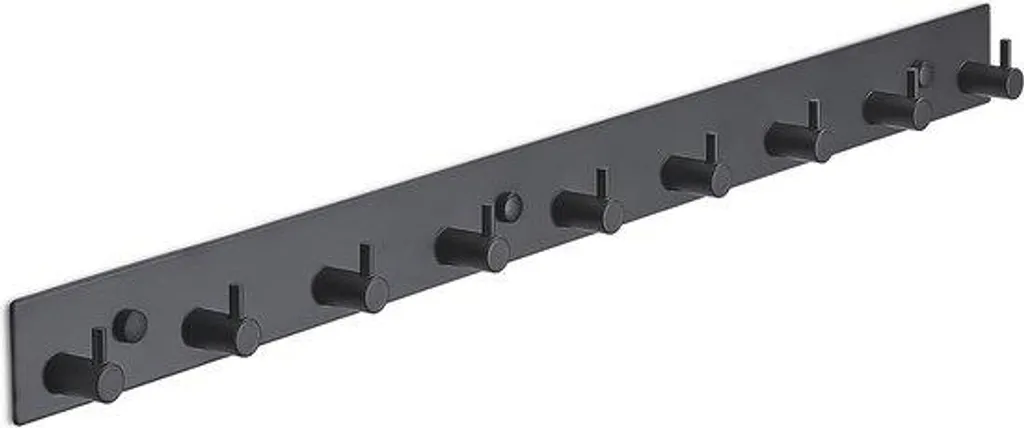 Porte-serviette mural design noir 60cm - Étagère de rangement en inox RVS