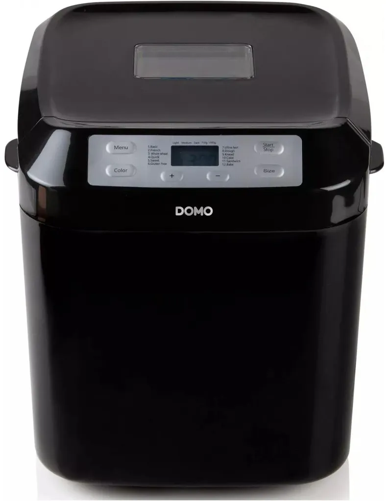 Machine à pain programmable Domo noire 12h de timer et 12 programmes