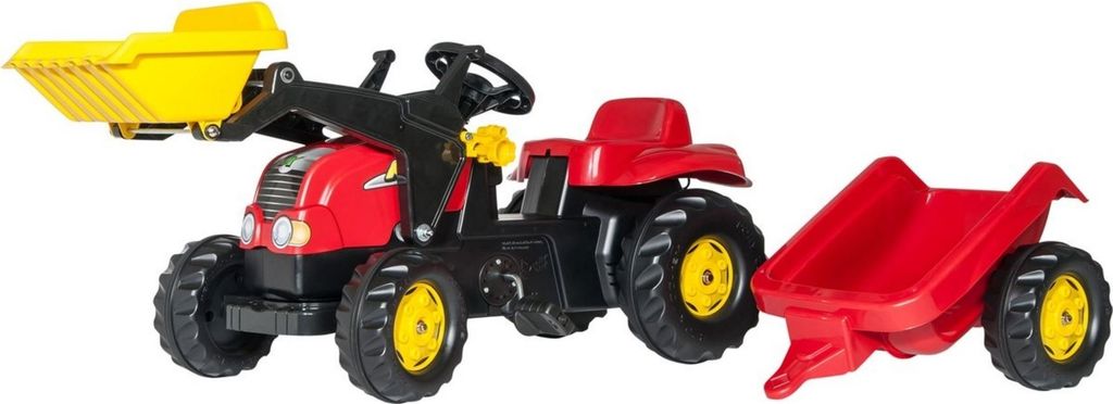 Rolly Toys Trettraktor mit Anhänger + Frontlader Immagine del prodotto 