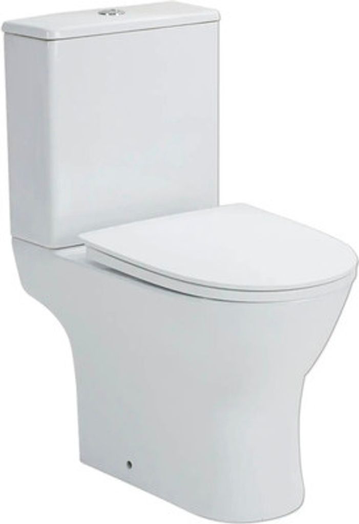 WC-Kombination Set Paros Tiefspüler ohne Spülrand weiß Produktbild 