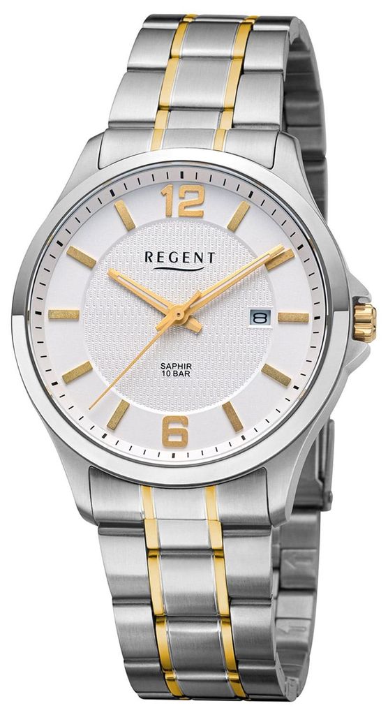 Regent F-1678 Herrenuhr Quarz mit Saphirglas Bicolor