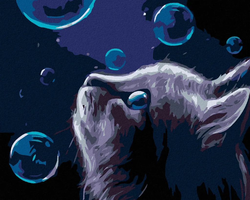 Zuty Pittura con Diamanti Gatto e Bolle di Notte 40x50 cm con Telaio