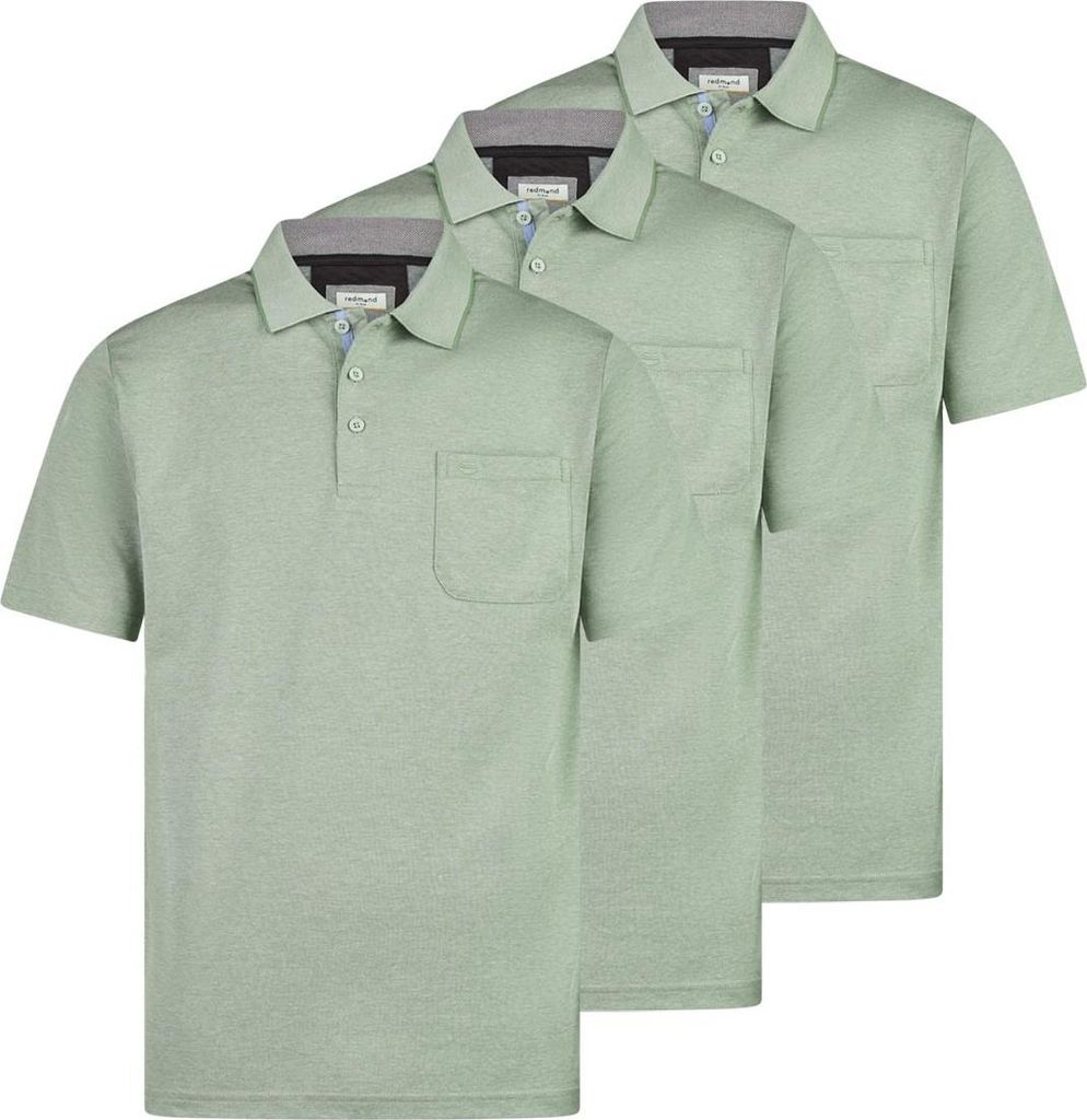 Redmond 3er Pack Basic Poloshirt Weiches Material mit hohem Komfort, Vielseitiges Basic für jeden Tag, Klassischer Schnitt mit Polokragen
