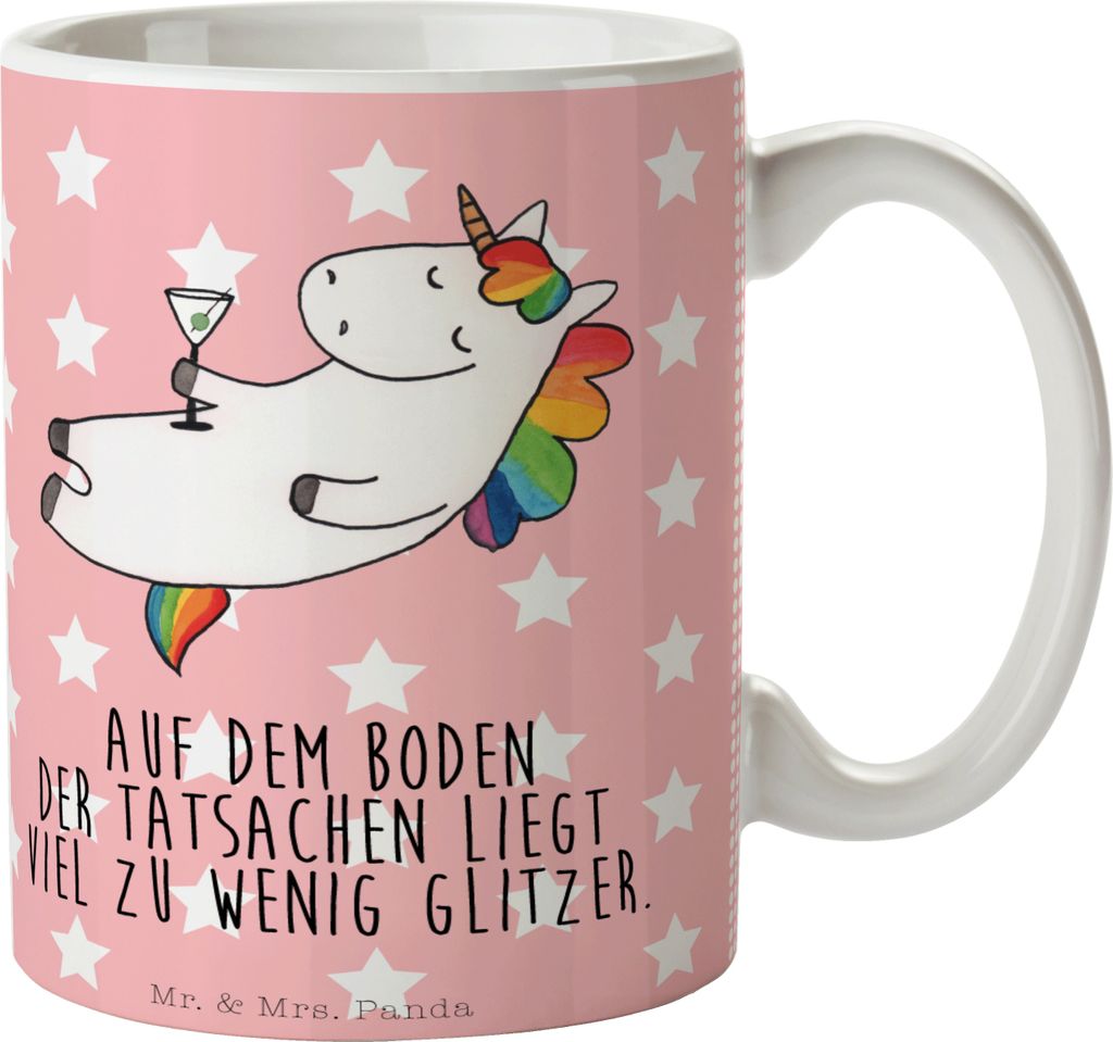 Mr. & Mrs. Panda Teetasse Einhorn Cocktail - Rot Pastell - Geschenk, Geburtstag, Einhörner, Spruch, Becher, Cuba Libre, Kaffeetasse, Unicorn, Kaff...