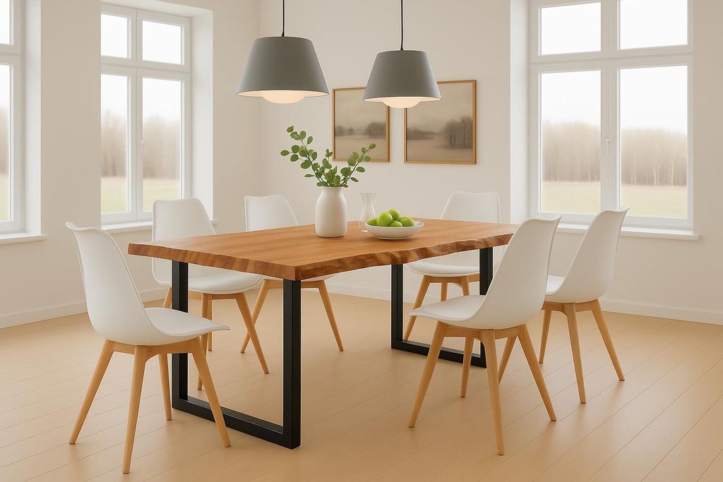 7-TLG. Essgruppe Quinn | Esstisch mit 6 Stühlen | 180x90 cm Produktbild 