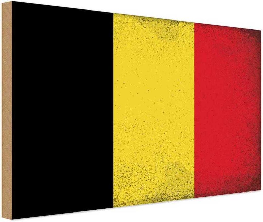 vianmo Holzschild 12x18 cm Belgien Belgium Vintage Flagge Fahne Wappen
