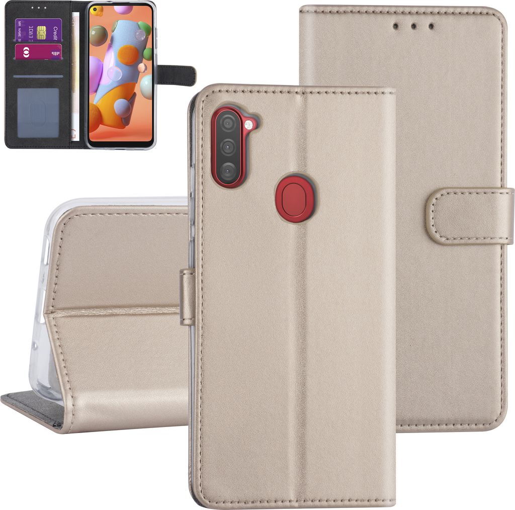 Samsung Galaxy A11 Gold Book type case - Card holder