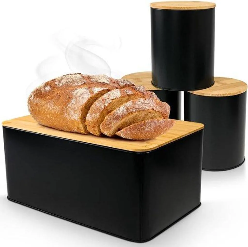 Rangement cuisine bambou noir 32cm avec planche à découper amovible