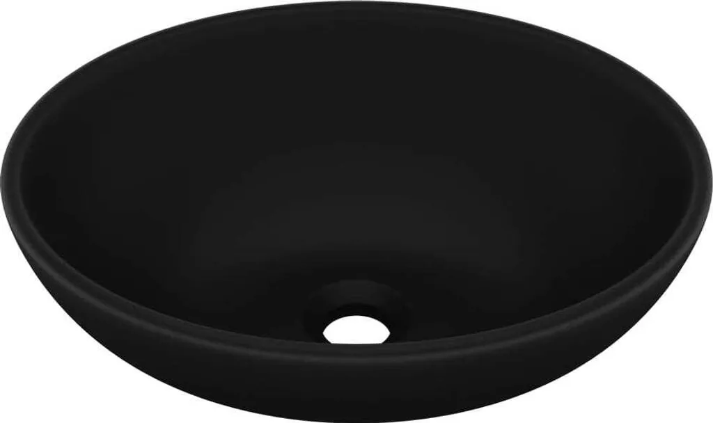 Lavabo da Appoggio Ovale Nero Opaco - The Living Store Ceramica 40x33 - 2