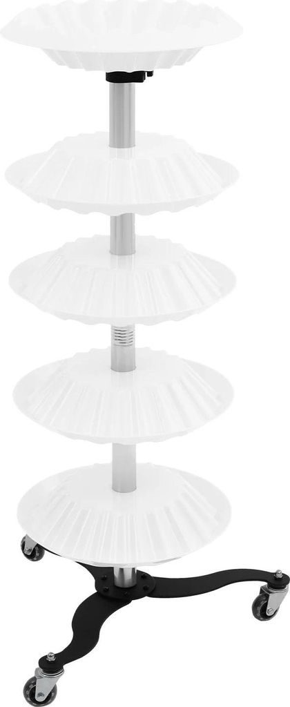 Nagellack Displayständer - Drehbares Regal - 5 Ebenen - Mit Rollen - Rollwagen für Zuhause & Nagelstudio - Weiß