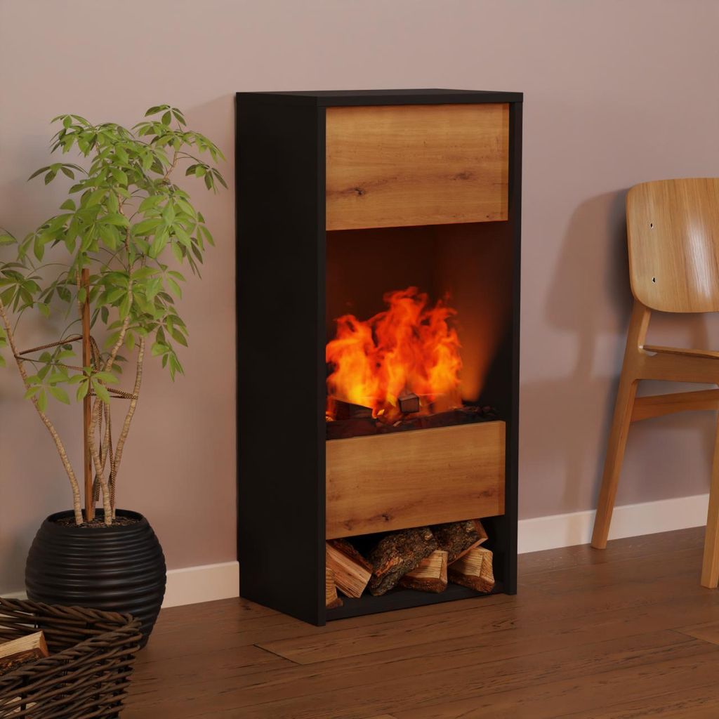 GLOW FIRE Elektrokamin 'OGF 3'| Wasserdampf Kamin mit OMC 400 ohne Holz in weiß | HxBxT: 100x47,7x29,1 cm