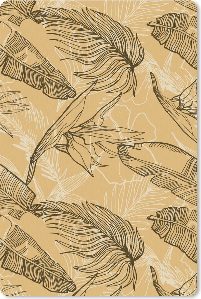 MuchoWow Mauspad Mousepad Blätter - Sommer - Tropisch - Hawaii 40x60 cm - Mousepads - Maus Mat - Pad - Mausunterlage - Schreibtisch Accesoire