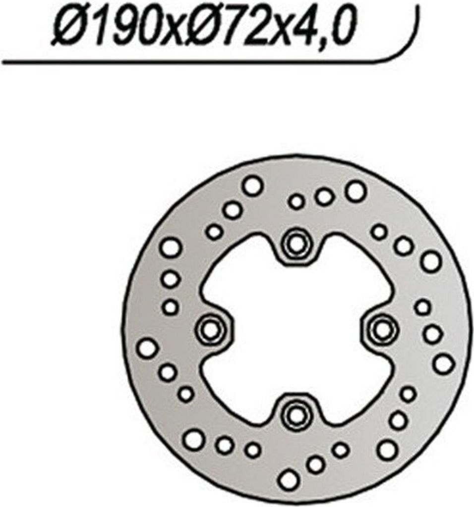 Ng Vordere Bremsscheibe Für Honda Ch 250 (190X72X4Mm) (4 Löcher 10.5Mm)
