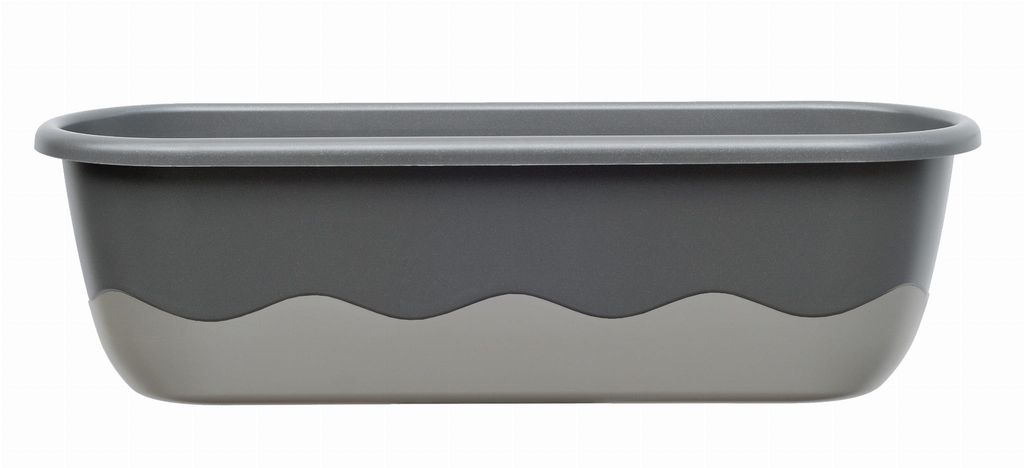 Geländerkasten, Blumentopf, Blumenkasten, mit Selbstbewässerung, 80 cm, 15L, grau