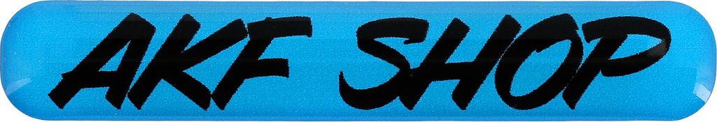 Gelaufkleber - "AKF Shop" blau/schwarz