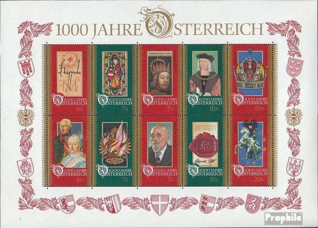 Briefmarken Österreich 1996 Mi Block12 (kompl.Ausg.) FDC 1000 Jahre Österreich