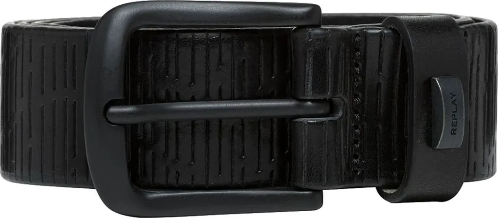 Replay Belt W100 Pelle Nera - Cintura Sportiva e Casual Alta Qualità