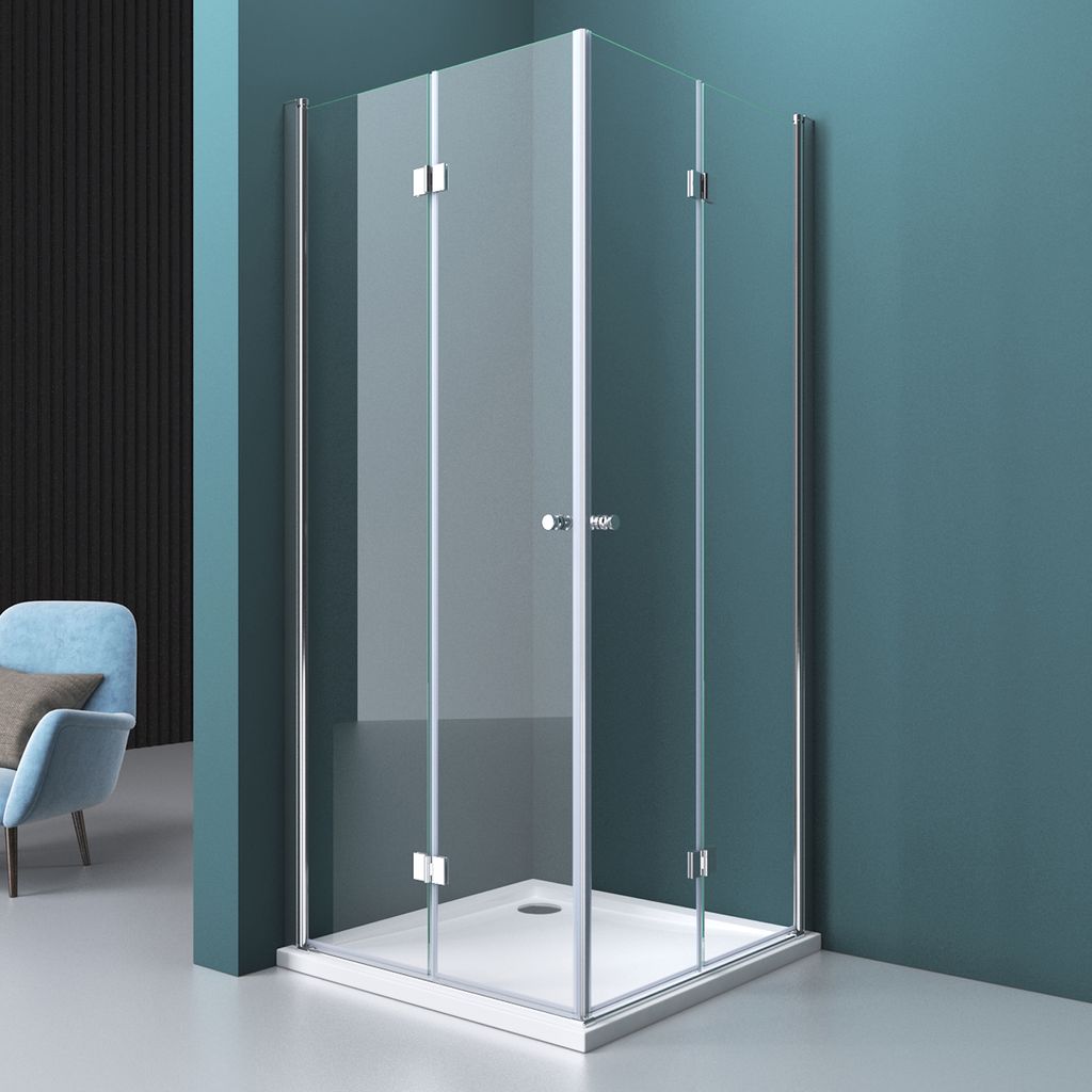 Mai & Mai Duschkabine Falttür 180° - ESG Klarglas 100x100x190 Cm