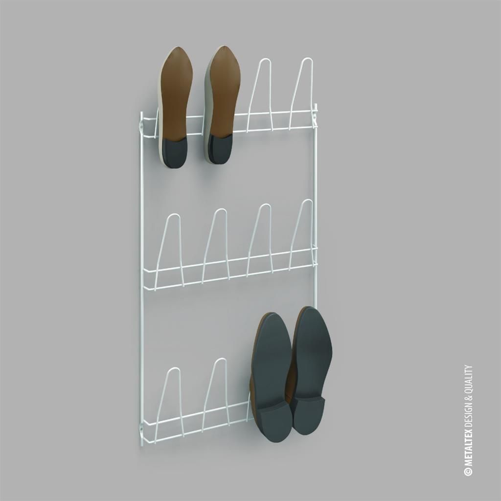 Metaltex Wandschoenenrek Penny 6 Paar Schoenen 41x77 cm Wit Zdjęcie produktu 