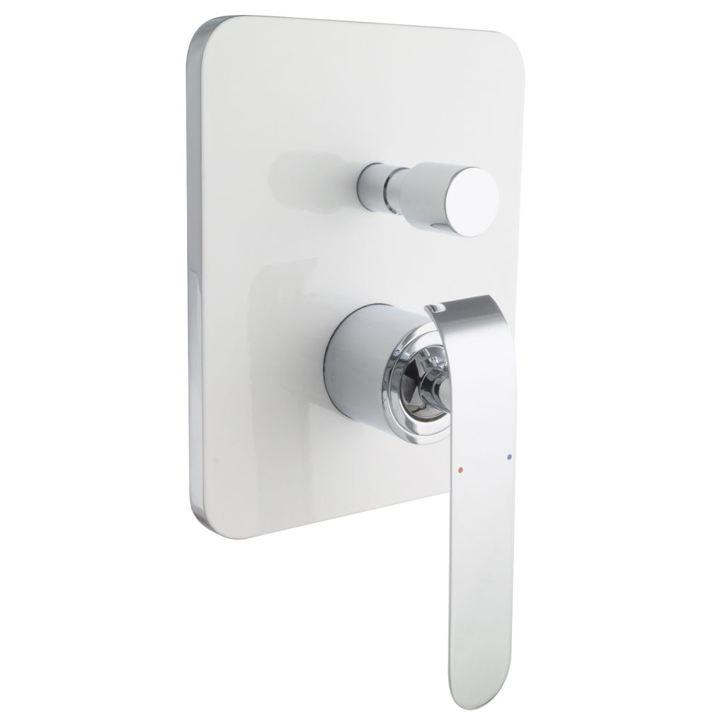 PaulGurkes Einhandmischer Unterputz Weiß Chrom 2-Wege Armatur