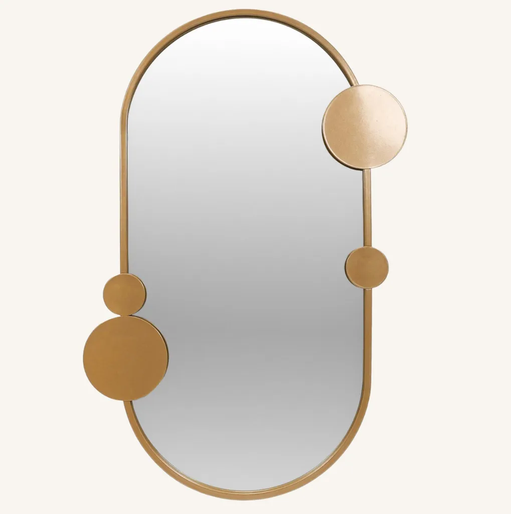 Miroir mural SAANA aux motifs géométriques, format 46 x 76 cm chic