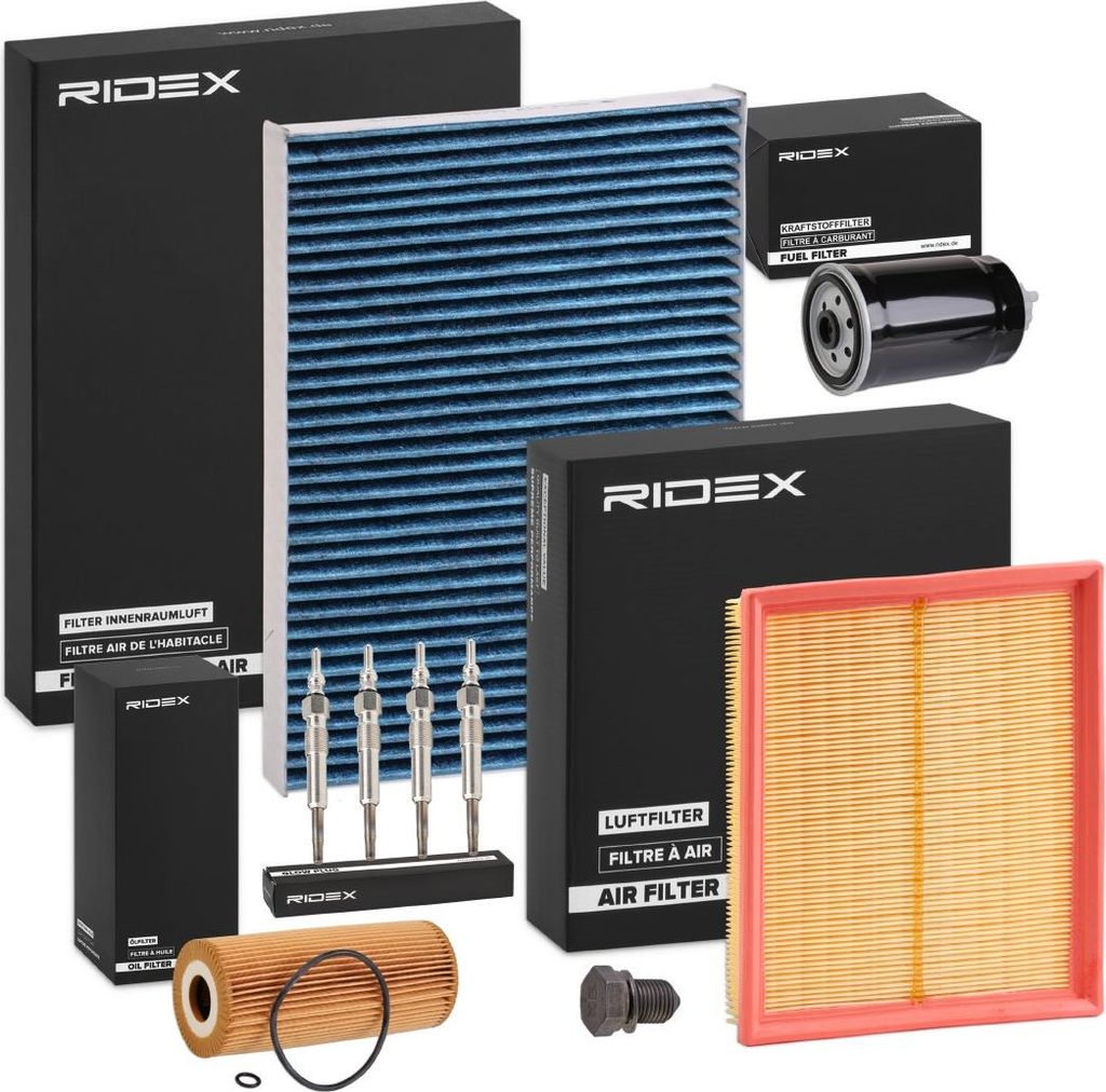 RIDEX Inspektionspaket Filterset für VW PASSAT Variant (3B6) PASSAT Variant (3B5) PASSAT (3B3)