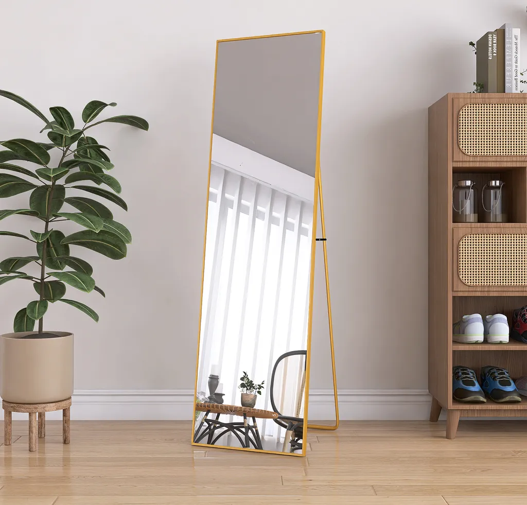 Specchio da Parete Oro Minimalista 40x140 cm - CDGlobal Home