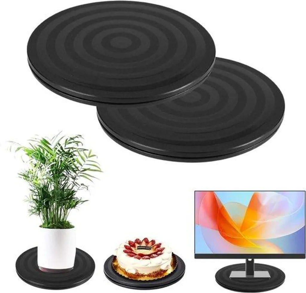 Plateau tournant inox antidérapant 360° pour PC portable et vaisselle