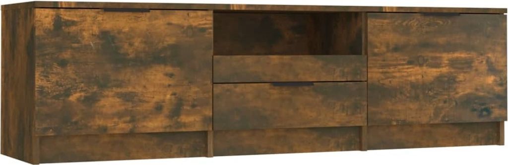 vidaXL Armoire TV chêne fumé 140x35x40 cm Bois composite Image du produit 