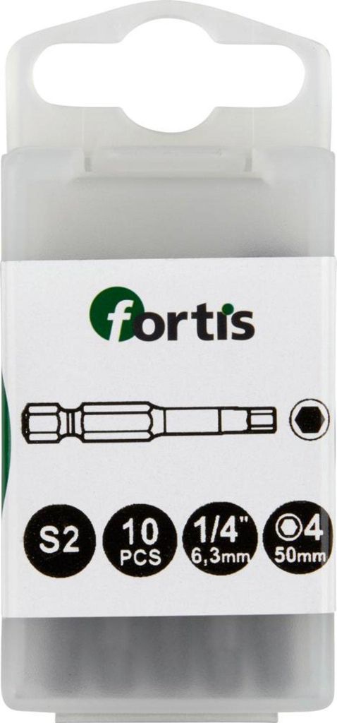 Fortis 4317784728904, 10 Stück(e), Sechseck, 1/4", 50 mm
