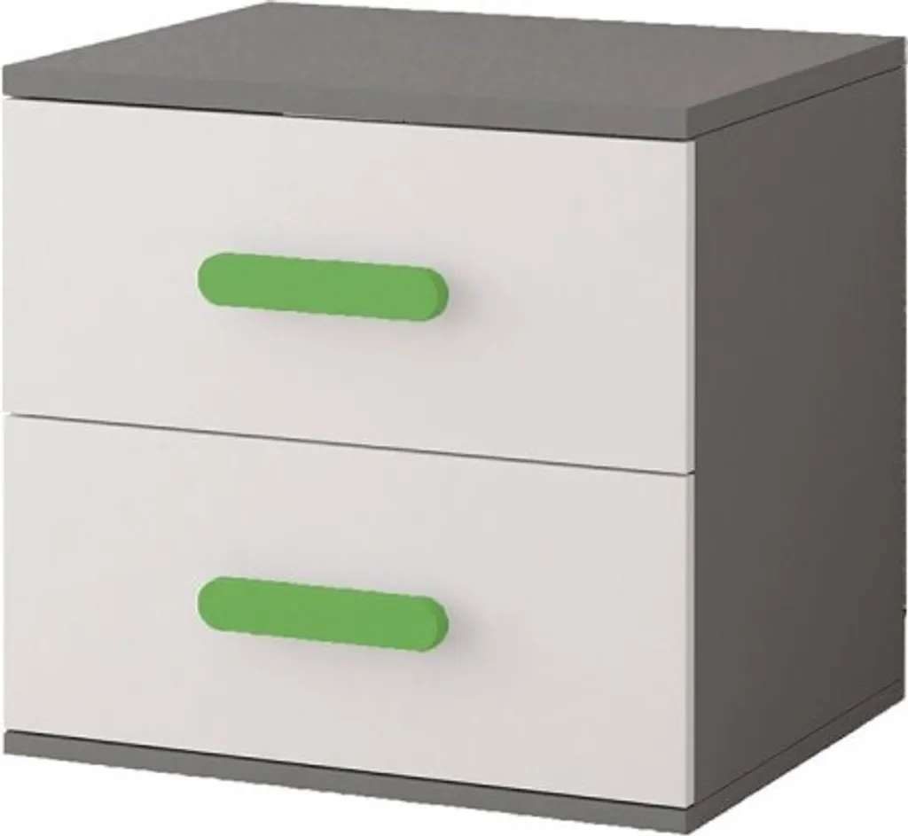 Table de nuit Jonas I 22 Gris et Blanc design moderne pour la chambre