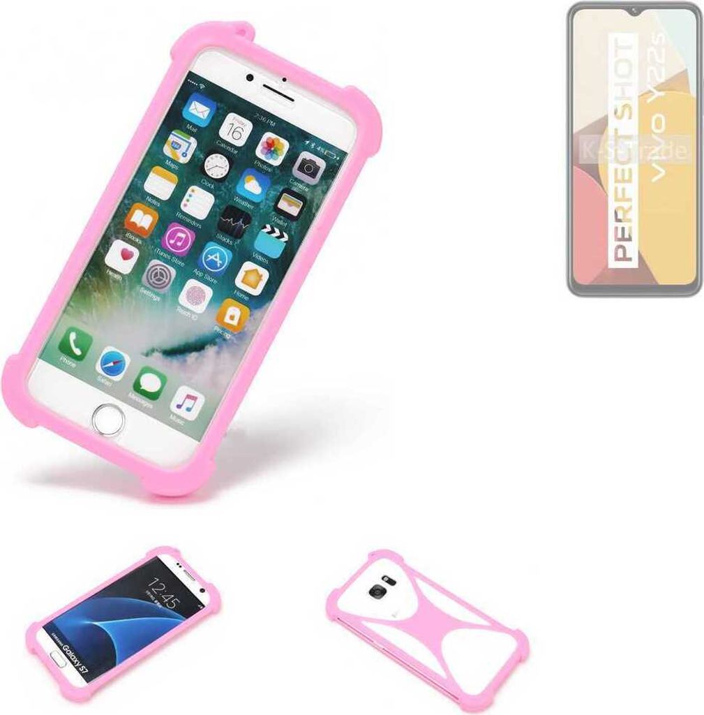 K-S-Trade Handy Hülle kompatibel mit Vivo Y22s Schutz Hülle Bumper Silikon Schutz Hülle Cover Case Silikoncase Silikonbumper TPU Softcase