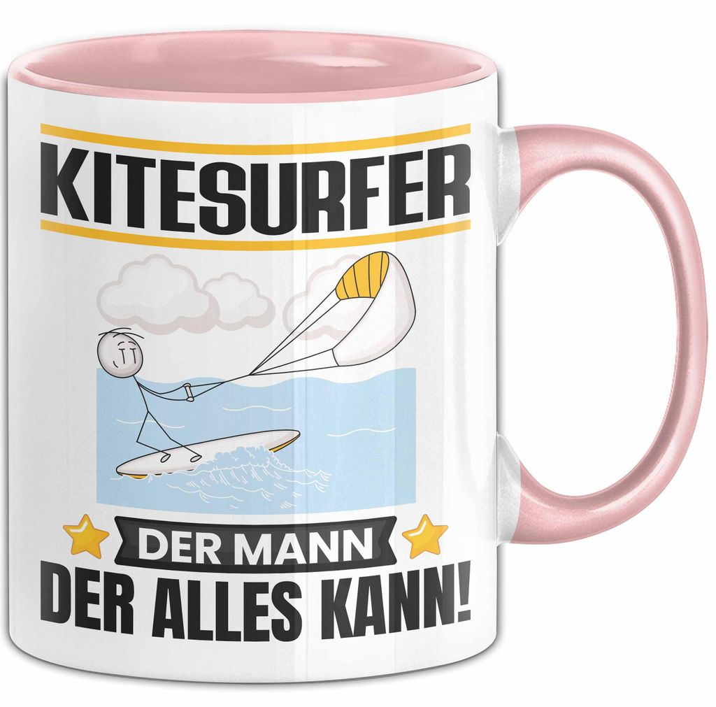 Kitesurfer Tasse Geschenk für Kitesurfer Der Mann Der Alles Kann Geschenkidee zum Geburtstag (Rosa)