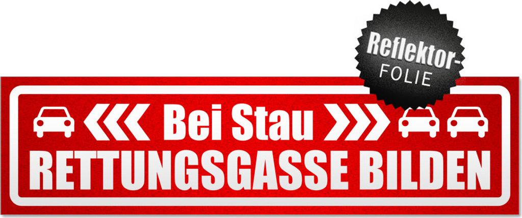 bei Stau Rettungsgasse bilden invertiert Magnetschild Schild magnetisch