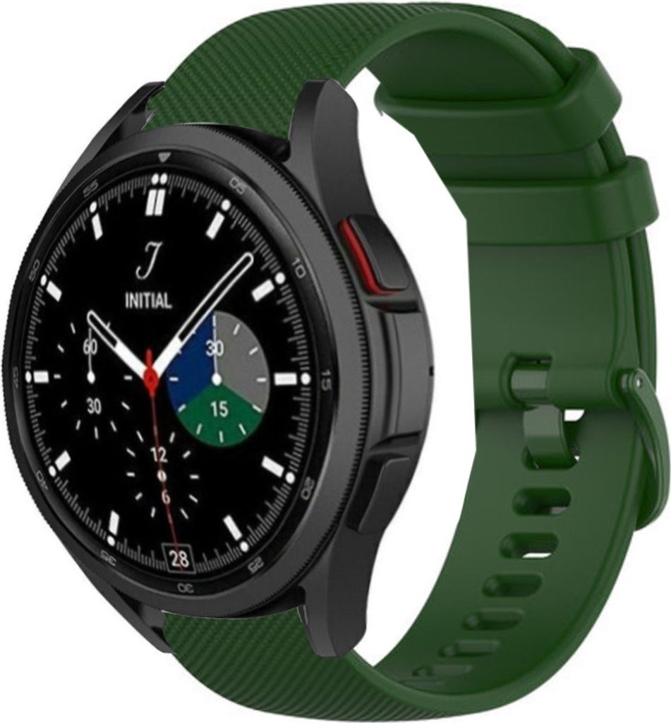 Strap-it Samsung Galaxy Watch 4 Classic 42mm Luxus-Silikonarmband (Armeegrün)