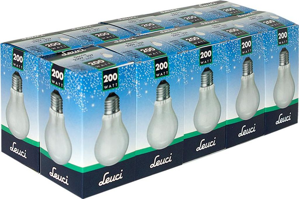 10 ampoules Leuci 200 W E27 MAT A60, ampoules à Image du produit 
