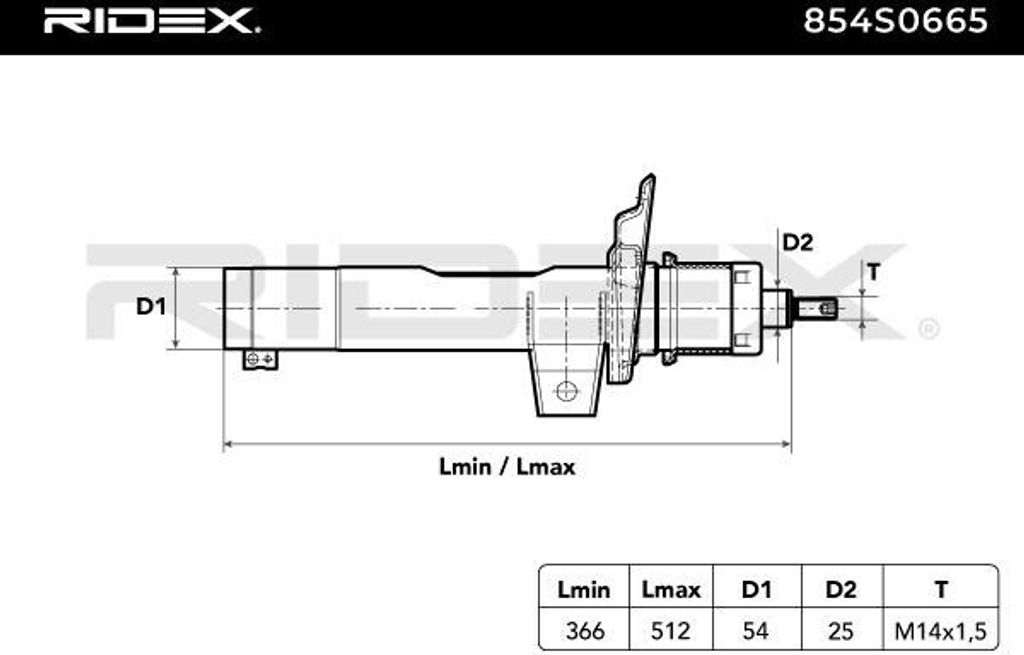 RIDEX 854S0665 - OE 3C0413031BC Stoßdämpfer, Vorderachse für Yeti (5L), Passat (3G), Tiguan (5N)