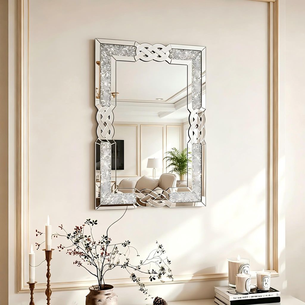 WISFOR ARTLOGE Wandspiegel Kristall Rahmen 100x70x2.5cm