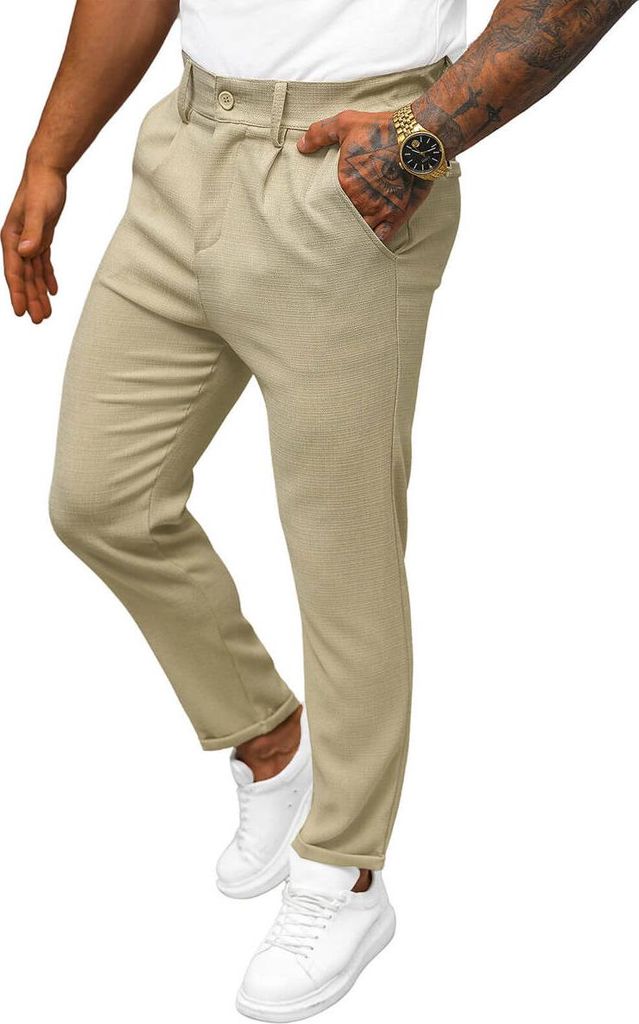Herren Chino Hose Beige OZONEE O/K971SP M