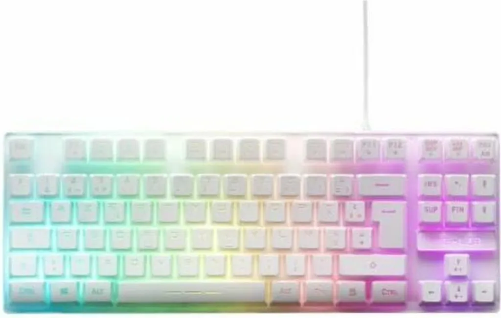 Clavier Gamer Compact TKL Blanc pour Setup Gaming Minimaliste et Épuré RGB