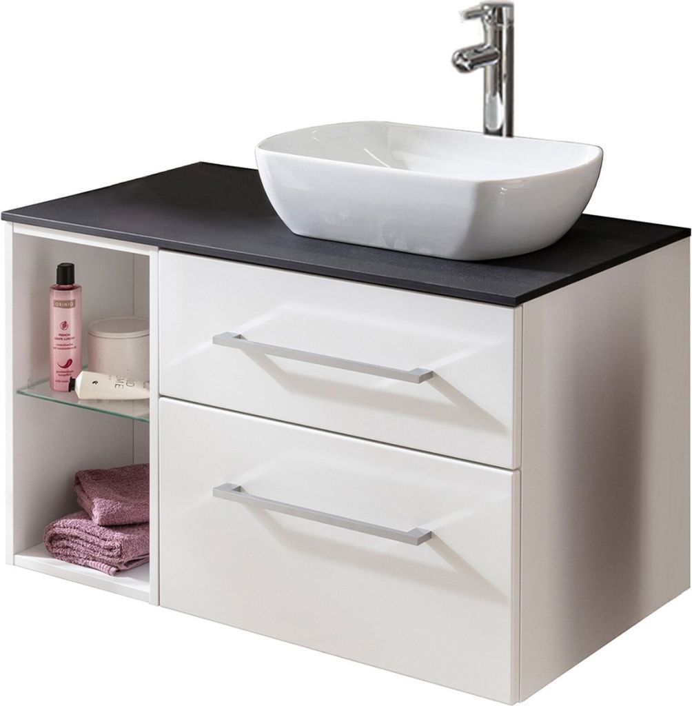 Fackelmann OXFORD Badmöbelset 5-teilig, 90cm, Weiß, Keramik