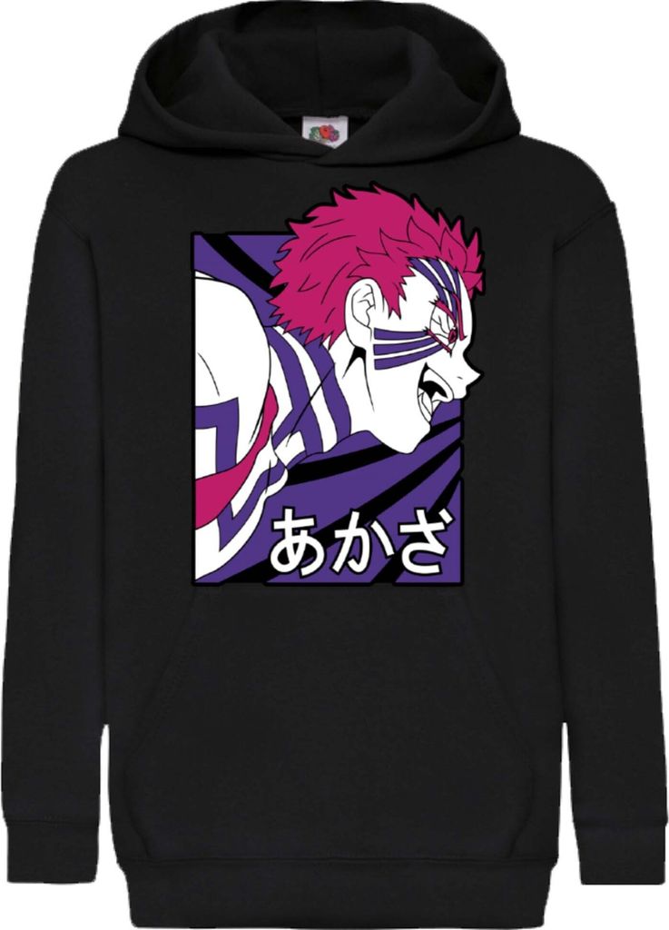 Kinder Kapuzenpullover Anime Manga Demon Anime Slayer Akaza 03 Upper Rank Akaza, 12-13 Jahr - 152 / Schwarz