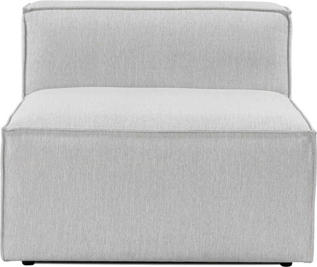 Hanah Home, Fora O1 - Light Grey, 1-Sitzer-Sofa, 100 % Hainbuche, Hellgrau, 66 cm