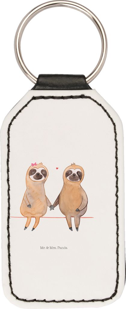 Mr. & Mrs. Panda Schlüsselanhänger Faultier Pärchen - Weiß - Geschenk, schlüsselbund anhänger, Mit Spruch, schlüssel, für, Faultiere, Bezie...