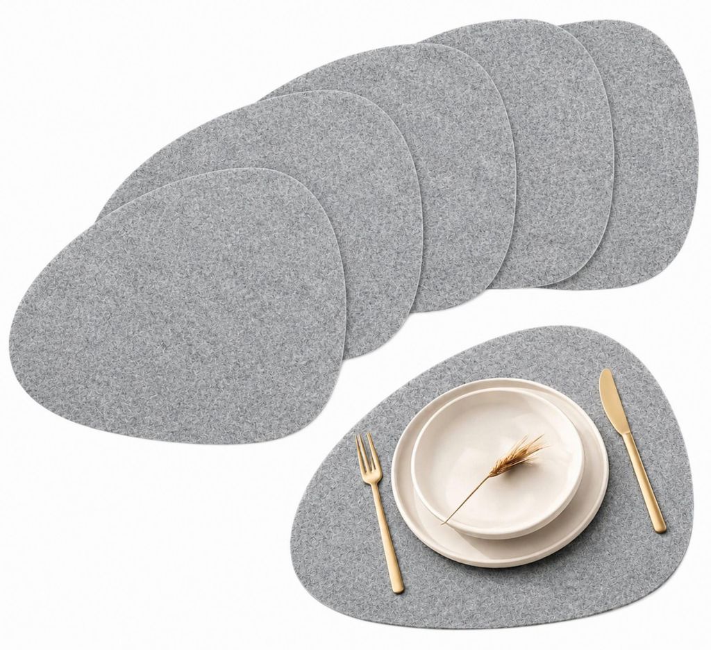 Filz Platzsets Oval, Platzdeckchen abwaschbar, Produktbild 